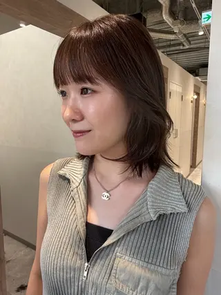 ミディアム カラー 砂原 ひよりのヘアスタイル