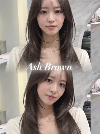 セミロング カラー ヘアアレンジ 🖤kana韓国ヘア 艶髪カラー特化🖤のヘアスタイル
