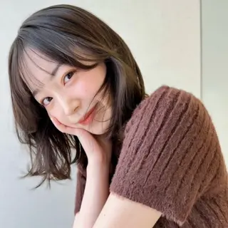 ミディアム カラー 前髪/似合わせカット COA こも.のヘアスタイル