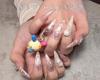 ネイル kazane長さだし フィルイン♡持ち込みのネイルデザイン