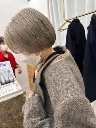ショート カラー メンズカットパーマ/ ブリーチ高柳将太のヘアスタイル