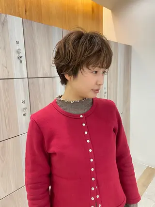 ショート パーマ 緒方リエ 時短ショート・ボブのヘアスタイル