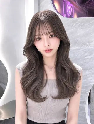 セミロング カラー ヘアアレンジ 🖤kana韓国ヘア 艶髪カラー特化🖤のヘアスタイル