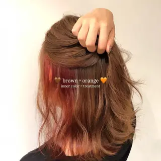 ミディアム カラー ヘアアレンジ 🩰‎暖色特化 / 𝐒𝐚𝐤𝐢🤎のヘアスタイル