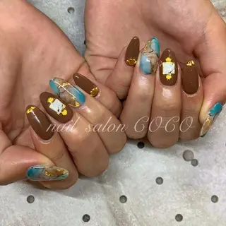 セミロング カラー パーマ ヘアアレンジ メンズ キッズ ネイル マツエク・マツパ nail Berunaのネイルデザイン