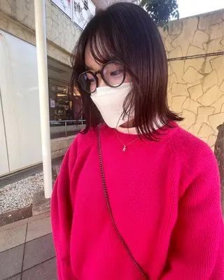 ミディアム カラー 🙃 透明感カラー/ボブのヘアスタイル