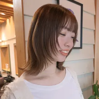 セミロング カラー 韓国レイヤー 船橋 徒歩5分/小川友美のヘアスタイル