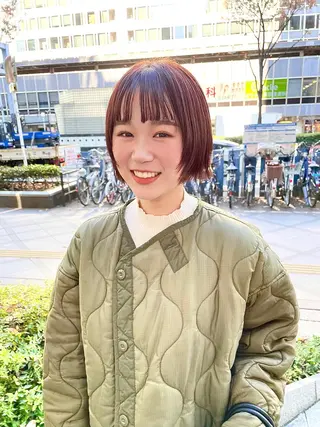 ミディアム カラー パーマ ヘアアレンジ メンズ キッズ ネイル マツエク・マツパ アイブロウ tatsumi/ボブ ウルフ/レイヤーのヘアスタイル