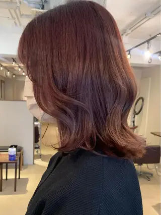 ミディアム カラー 透明感カラー✂︎ /縮毛矯正/YUKAのヘアスタイル