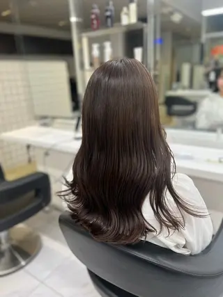 セミロング カラー ふわっと抜け感🫧 ブラウンベージュ🤎のヘアスタイル