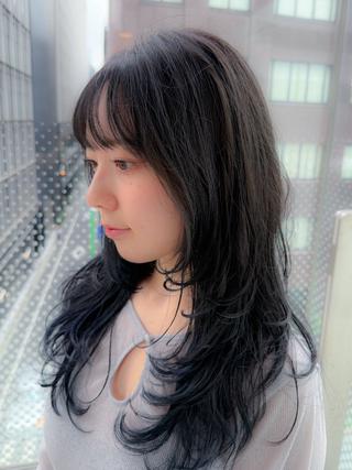 セミロング カラー パーマ 顔周りレイヤー/ボブ 銀座✨中野まさひろのヘアスタイル