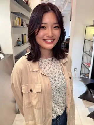 ロング 落合 智登世/ カラーモデル募集中のヘアスタイル