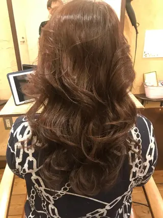 セミロング カラー パーマ 浅野 順一のヘアスタイル