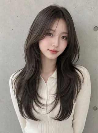 セミロング カラー ヘアアレンジ 🌫️大人韓国ヘア 🌫️naoyaのヘアスタイル