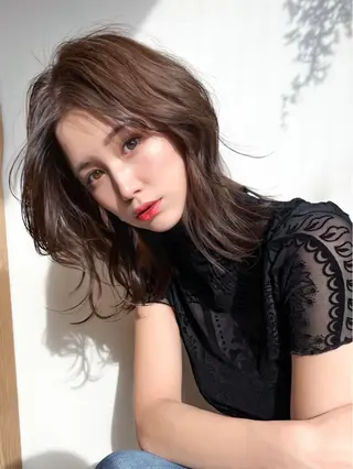 ミディアム 髪質改善×韓国ヘア 透け感カラーやまたつのヘアスタイル