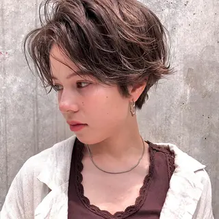 ショート カラー ヘアアレンジ 【ダメージレス施術】 【透明感】北村 拓也のヘアスタイル