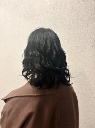 ミディアム パーマ ボブ&寒色🎐ᩚ 短髪 COCOROのヘアスタイル