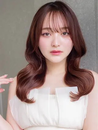 ミディアム カラー ヘアアレンジ ⭐️巻ける縮毛矯正/ レイヤー to-kiのヘアスタイル
