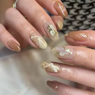 セミロング カラー パーマ ヘアアレンジ メンズ キッズ ネイル マツエク・マツパ アイブロウ el. by Aoのネイルデザイン