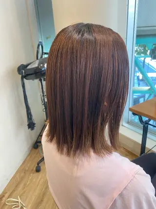 ミディアム ケアストレート ハナシロミサキのヘアスタイル