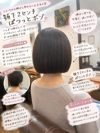 ショート カラー ボブ/地毛風縮毛矯正 茉青🤍新宿代々木のヘアスタイル
