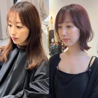 ミディアム 縮毛矯正 特化アツシのヘアスタイル