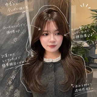 ロング 韓国レイヤー/透明感 カラー🦋mioのヘアスタイル