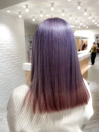 セミロング カラー miyu 美髪縮毛矯正𓂃꙳⋆のヘアスタイル