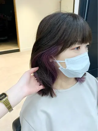 ロング カラー パーマ ヘアアレンジ メンズ キッズ ネイル マツエク・マツパ アイブロウ 似合せレイヤー／ 柔らか透明感カラーのヘアスタイル