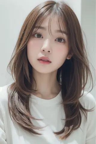 セミロング カラー レイヤーカット⭐︎ 韓国ヘア⭐︎YUKAのヘアスタイル