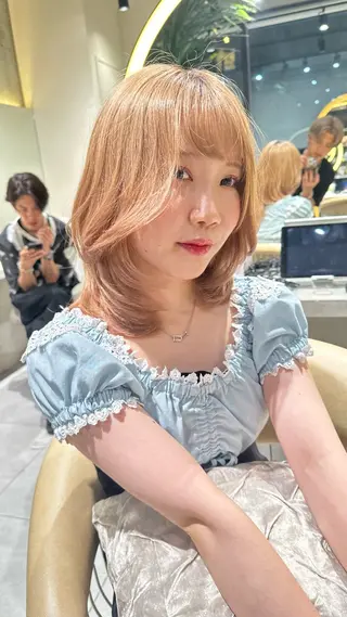 ミディアム カラー レイヤーダブルカラー KYONのヘアスタイル