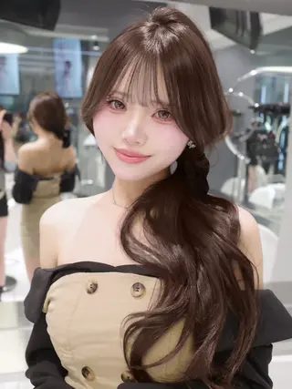 ロング カラー ヘアアレンジ RioN/網紅ヘア 🩶透明感艶カラーのヘアスタイル