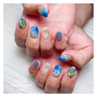 ミディアム ネイル 🐾enen style 🐾のネイルデザイン