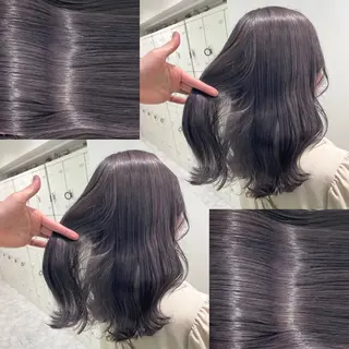 ミディアム カラー ヘアアレンジ 韓国風ベージュ🤎 赤みなし🌿横浜🤎のヘアスタイル