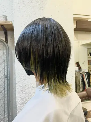 カラー メンズ ♱地雷カラー♱ウルフ ♱ 藍衣 ♱のヘアスタイル