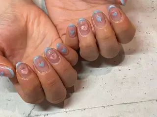 ネイル 韓国/ワンホン/長さ 出しつけ放題🎀のネイルデザイン