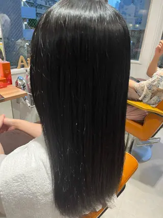 セミロング 縮毛矯正 松崎祥のヘアスタイル