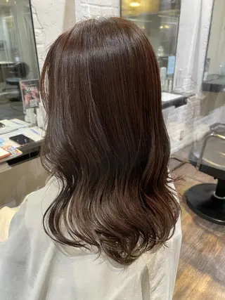 セミロング カラー 赤み無し柔らかカラー 【梅田】madokaのヘアスタイル