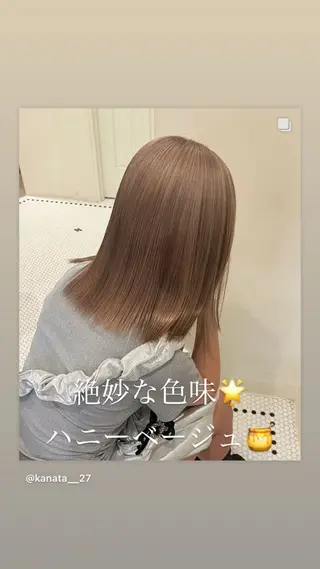ロング カラー 抜きっぱなしブロンド /ハイトーン/カナタのヘアスタイル