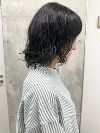 ミディアム パーマ ボブ/ゆるふわ ボブパーマ/とういのヘアスタイル