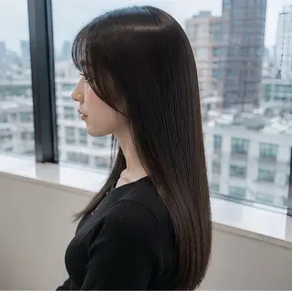 ロング 縮毛矯正/レイヤー/ 前髪カット/おばかんのヘアスタイル