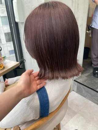 ミディアム ✨色持ちの良い艶 カラー✨蟹江真世のヘアスタイル