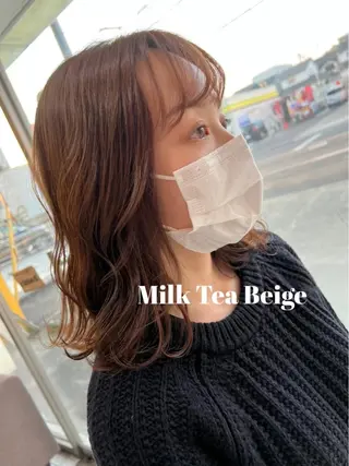 セミロング カラー 大和市の白髪ぼかし 職人￤柳川拓哉のヘアスタイル