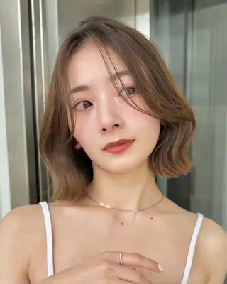 ミディアム けいし🐬ボブ 美髪縮毛矯正のヘアスタイル