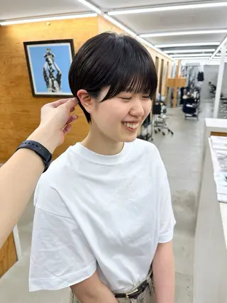 ショート カラー パーマ /レイヤー 榛地渉馬 /矢場町のヘアスタイル