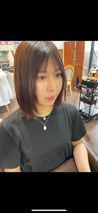 ミディアム 髪質改善カラー💛 NANOHAのヘアスタイル
