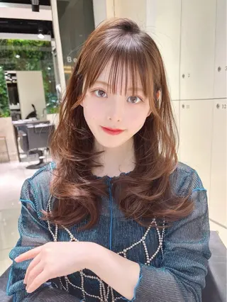 セミロング カラー モテカラー/髪質改善 まつパ/ゆなのヘアスタイル