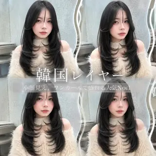 ロング ヘアアレンジ 大宮ブリーチ縮毛⭕️ 暗髪レイヤーしょうまのヘアスタイル