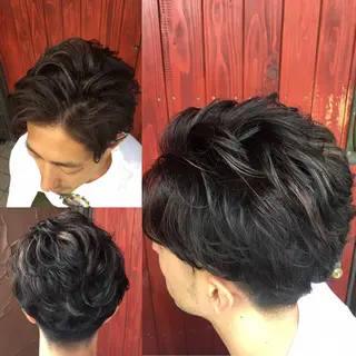 ショート パーマ メンズ plaatje 義見のヘアスタイル