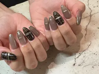 ネイル 韓国/ワンホン/長さ 出しつけ放題🎀のネイルデザイン